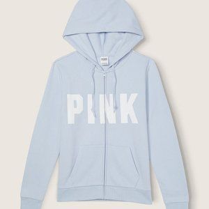 PINK Fleece Zip-Up Everyday Hoody [M - Blue Skyway]